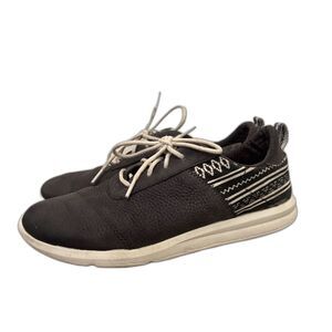 TOMS Cabrillo Birch Nubuck Leather Aztec Print Sneaker, Charcoal- 8.5